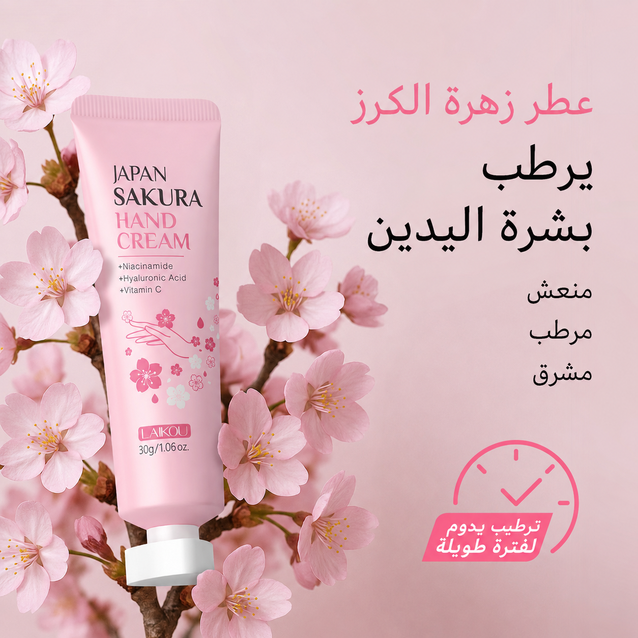 كريم اليدين ساكورا - ترطيب ونعومة فائقة (30 غرام) LAIKOU